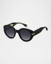 Marc Jacobs Mj 1110s Acetate Oval Sunglasses In Black
