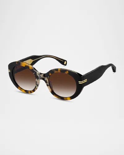 Marc Jacobs Mj 1110s Acetate Oval Sunglasses In Havana