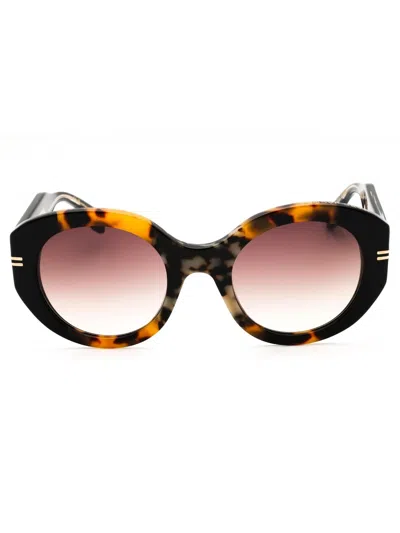Marc Jacobs Tortoiseshell-effect Round-frame Sunglasses In Blue