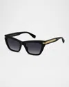 Marc Jacobs Mj 1112/s Acetate Cat-eye Sunglasses In Black Crystal/dark Grey Sf