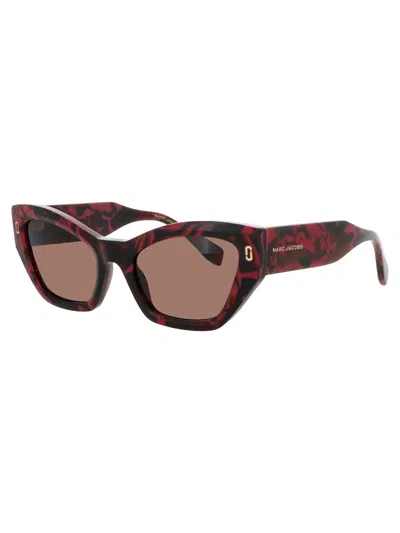 Marc Jacobs Mj 1117/s Sunglasses In Burgundy Marble - Gradient Brown