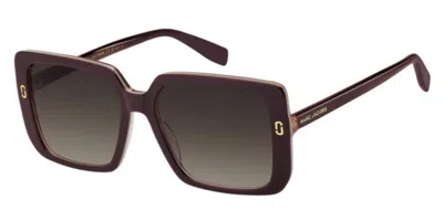 Marc Jacobs Mj 1121/s Lhf/ha Occhiali Da Sole Borgogna Per Donna In Burgundy On Transparent Pink
