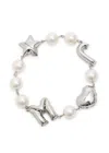 Marc Jacobs Mj-balloon Pearl Bracelet In Silver