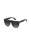 Marc Jacobs Runaway Straight Bridge Sunglasses With Gradient Lenses In Black