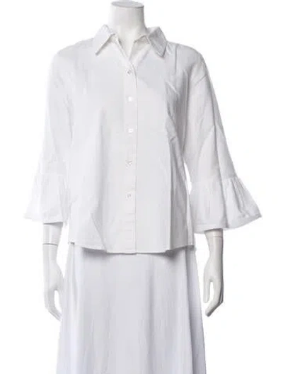 Pre-owned Marc Jacobs Mock Neck Long Sleeve Blouse In White