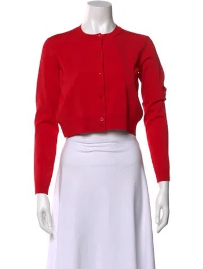 Pre-owned Marc Jacobs Mock Neck Long Sleeve Crop Top W/ Tags In Red