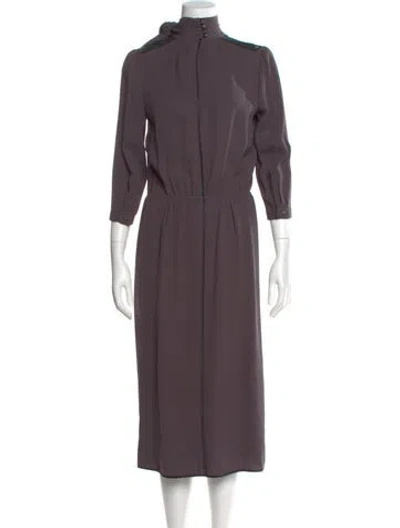 Pre-owned Marc Jacobs Mock Neck Midi Length Dress In Purple