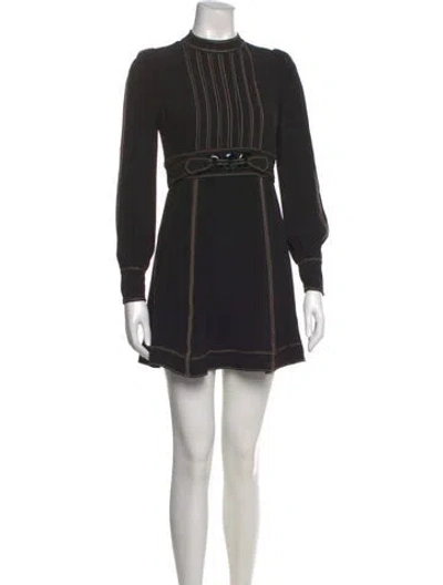 Pre-owned Marc Jacobs Mock Neck Mini Dress In Black
