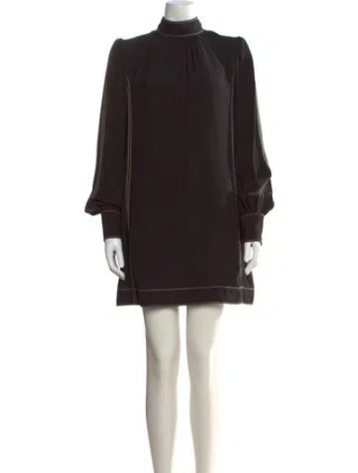 Pre-owned Marc Jacobs Mock Neck Mini Dress In Black