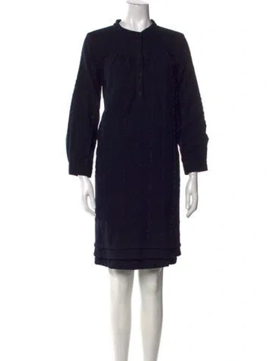 Pre-owned Marc Jacobs Mock Neck Mini Dress In Blue