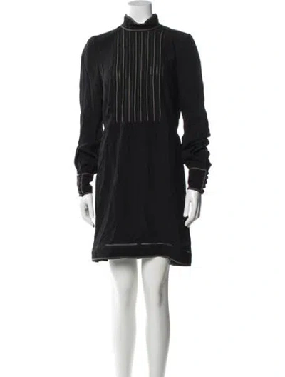 Pre-owned Marc Jacobs Mock Neck Mini Dress In Blue
