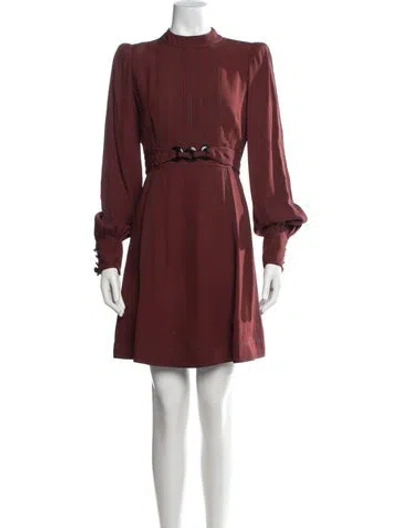 Pre-owned Marc Jacobs Mock Neck Mini Dress In Brown