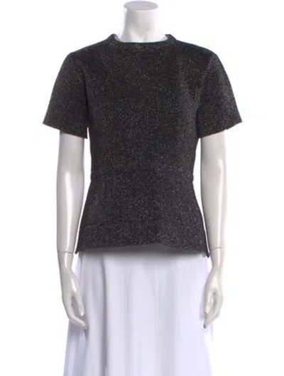 Pre-owned Marc Jacobs Mock Neck Short Sleeve Top In Black