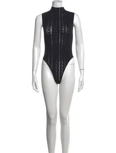 Pre-owned Marc Jacobs Mock Neck Sleeveless Bodysuit In Black