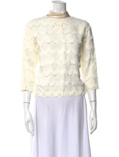 Pre-owned Marc Jacobs Mock Neck Three-quarter Sleeve Top In Neutral