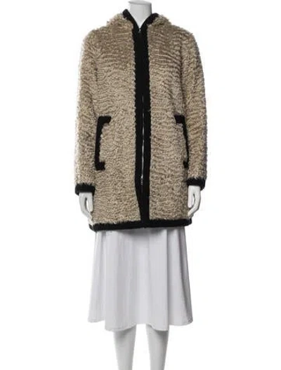 Pre-owned Marc Jacobs Mohair Faux Fur Coat In Neutrals
