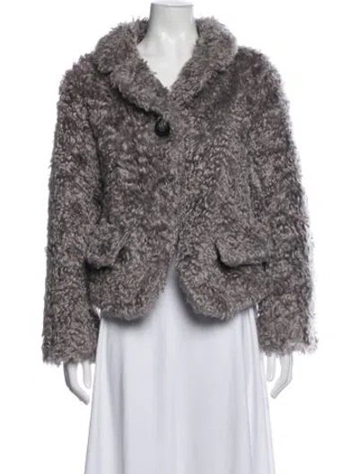 Pre-owned Marc Jacobs Mohair Faux Fur Jacket In Grey