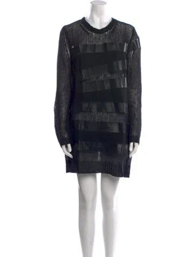 Pre-owned Marc Jacobs Mohair Mini Dress In Black