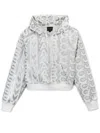 Marc Jacobs Cotton Monogram-print Cropped Hoodie In White