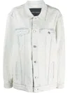 Marc Jacobs Monogram Denim Jacket Ice Blue M In Blue