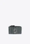 Marc Jacobs Monogram Denim Top-zip Wallet In Brown
