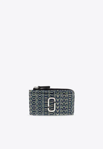 MARC JACOBS MONOGRAM DENIM TOP-ZIP WALLET