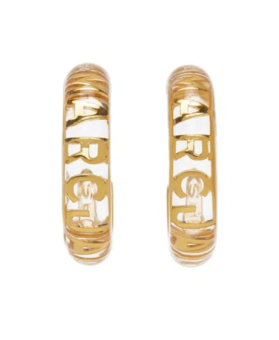 Marc Jacobs Monogram Hoop Earrings In Yellow