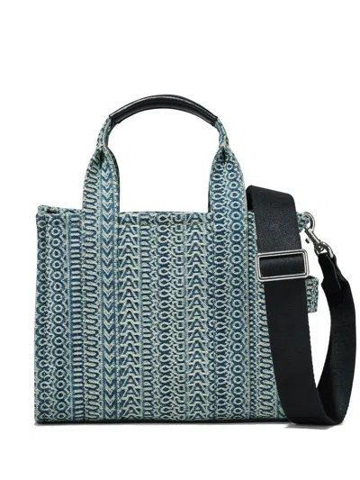 Marc Jacobs Monogram Jacquard Tote Bag In Navy For Women | Fw23 In Blue