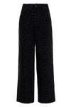 Marc Jacobs Monogram Patterned Straight Leg Jeans In Black