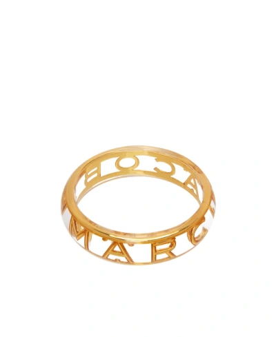 Marc Jacobs Monogram Logo Bangle In Yellow