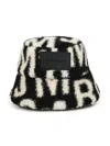 Marc Jacobs Monogram-print Faux-shearling Bucket Hat In Black