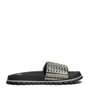 Marc Jacobs Monogram Print Slides In Black