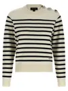 Marc Jacobs Striped Crew Neck Long Sleeve Sweater In Multi