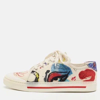 Pre-owned Marc Jacobs Multicolor Printed Canvas Christy Pave Sneakers Size 39