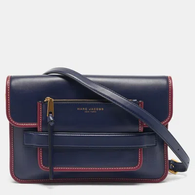 Pre-owned Marc Jacobs Navy Blue/magenta Leather Large Madison Shoulder Bag
