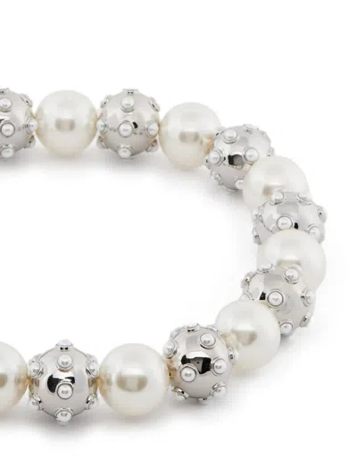 Marc Jacobs The Pearl Dot Statement Necklace In Metallic