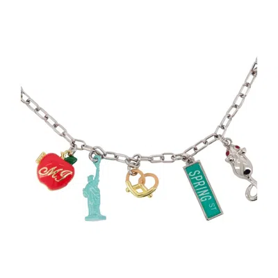 Marc Jacobs New York Charm Necklace In Metallic