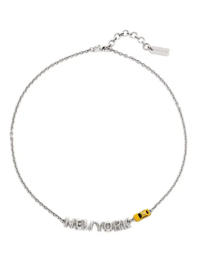 Marc Jacobs New-york-lettering Necklace In Silver