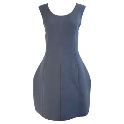 Pre-owned Marc Jacobs Nwt  2000s Size 8 Gray Tailored Wool Y2k Vintage Bustle Dress