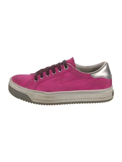 Pre-owned Marc Jacobs Nylon Colorblock Pattern Sneakers In Pink