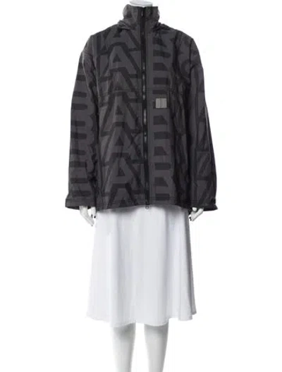 Pre-owned Marc Jacobs Nylon Graphic Print Performance Jacket In Grey