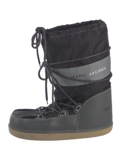 Pre-owned Marc Jacobs Nylon Grosgrain Trim Snow Boots In Black