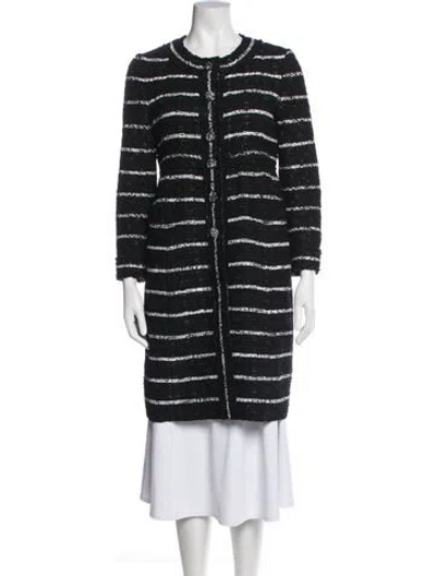 Pre-owned Marc Jacobs Nylon Striped Coat In Black