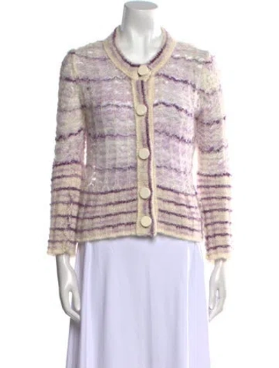 Pre-owned Marc Jacobs Nylon Striped Sweater In Purple