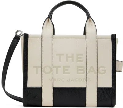Marc Jacobs Off-white & Black 'the Colorblock Small' Tote In 112 Ivory Multi