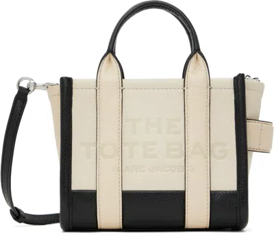 Marc Jacobs Off-white & Black 'the Leather Crossbody' Tote In 112 Ivory Multi