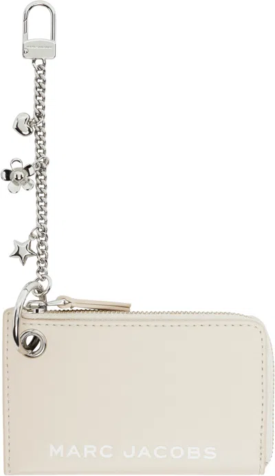 Marc Jacobs Off-white 'the Top Zip Charm' Coin Pouch In Orange