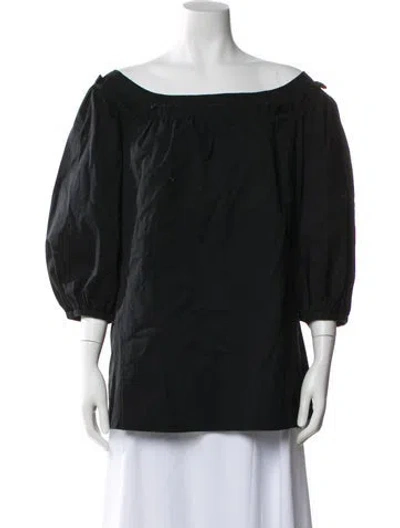 Pre-owned Marc Jacobs Off-the-shoulder Three-quarter Sleeve Top In Black