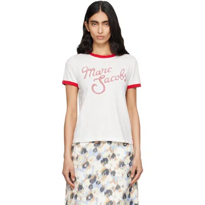 Marc Jacobs Off-white 'marc' Logo Ringer Femme T-shirt