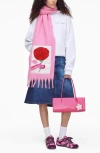 Marc Jacobs Oh Rose Appliqué Scarf In Pink